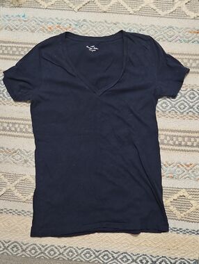 J. Crew Navy V-Neck Short Sleeve Tee